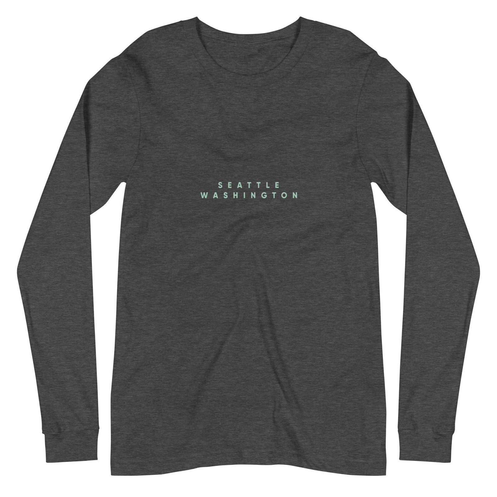 City Shirt Co Seattle City Comfort Long Sleeve T-Shirt Dark Grey Heather / XS