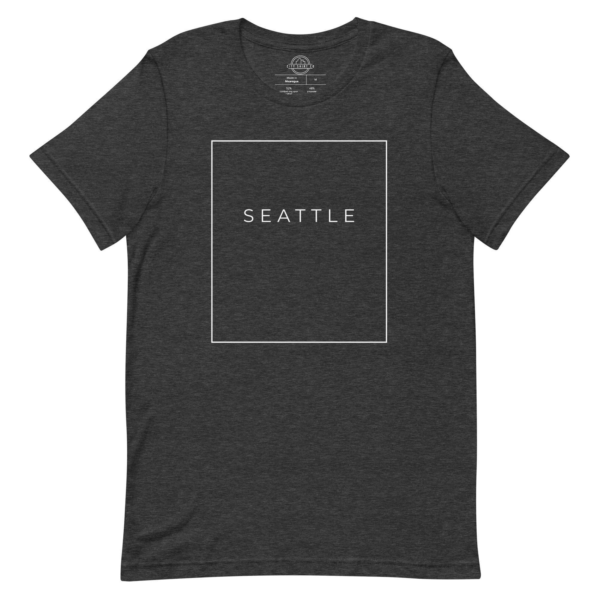 City Shirt Co Seattle Essential T-Shirt Dark Grey Heather / XS