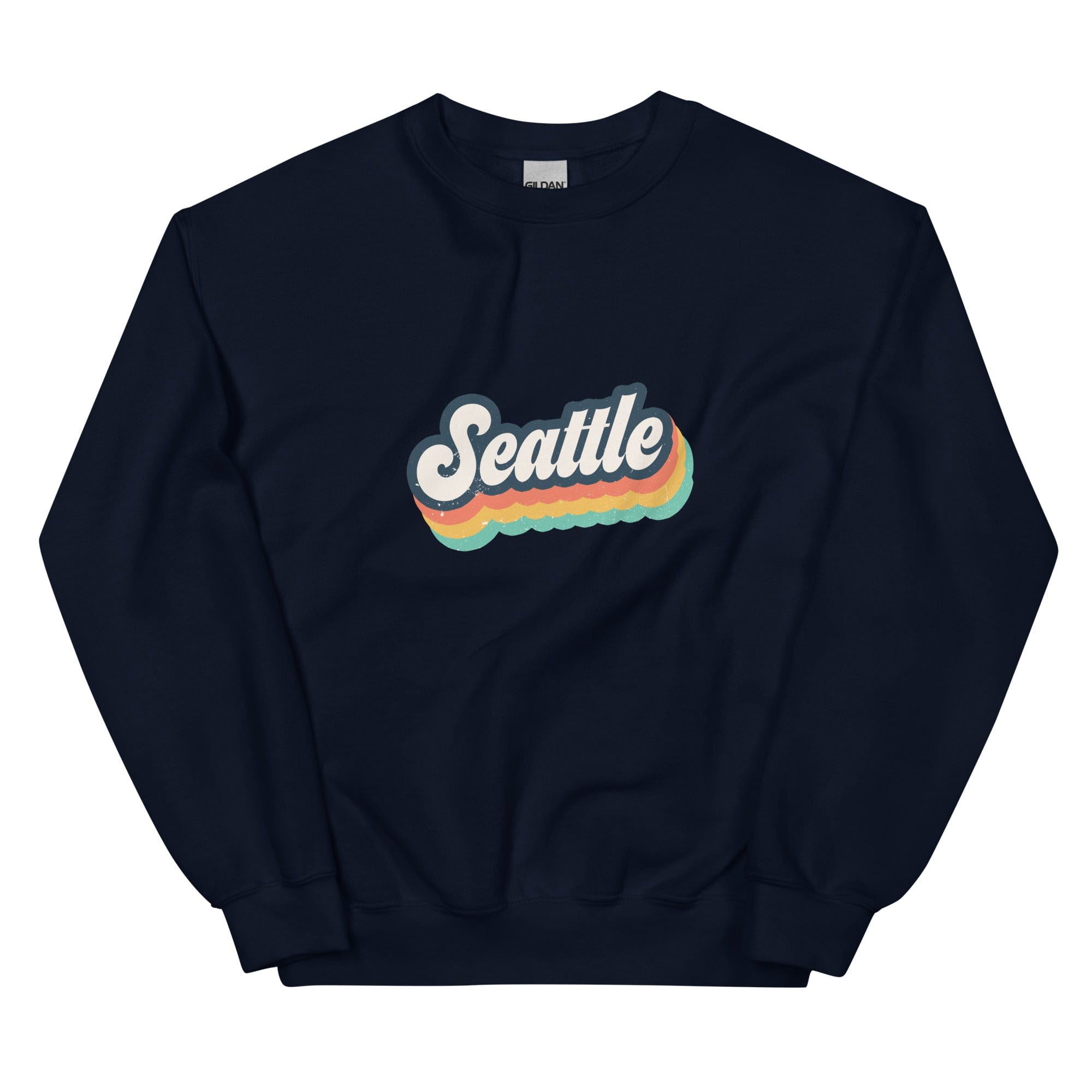 City Shirt Co Seattle Retro Crewneck Sweatshirt Navy / S