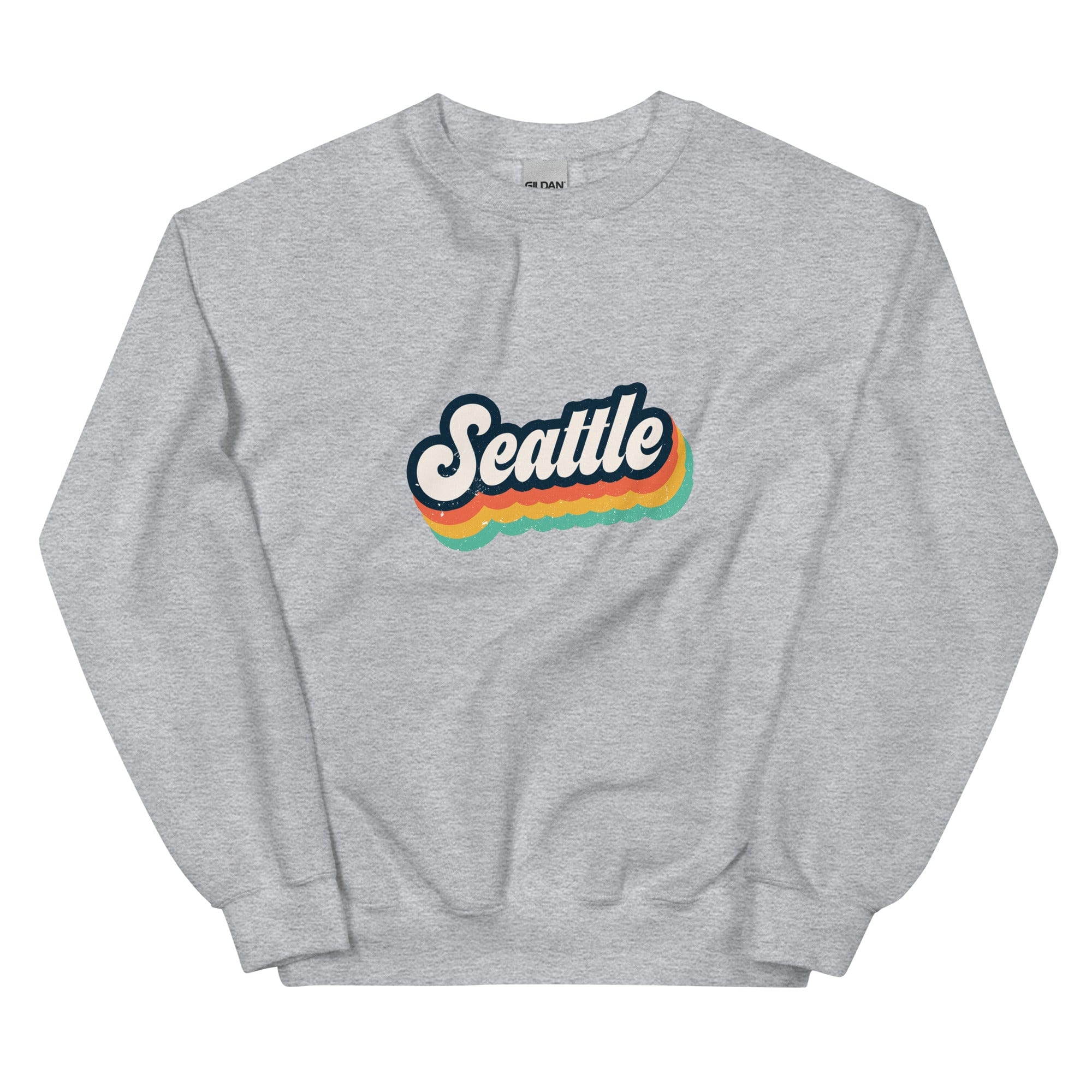 City Shirt Co Seattle Retro Crewneck Sweatshirt Sport Grey / S