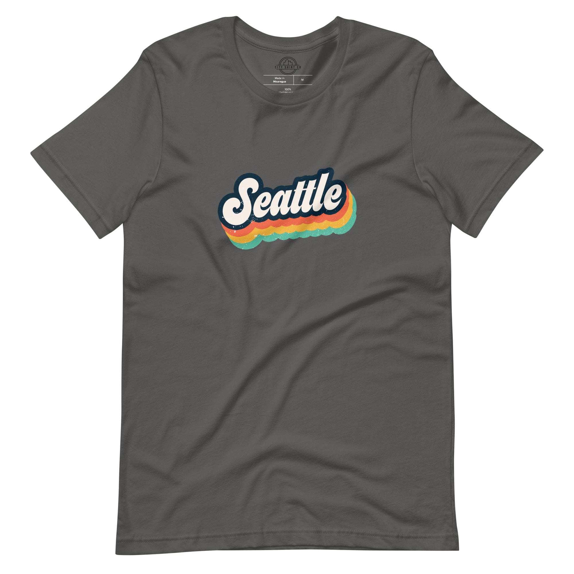 City Shirt Co Seattle Retro T-Shirt Asphalt / S