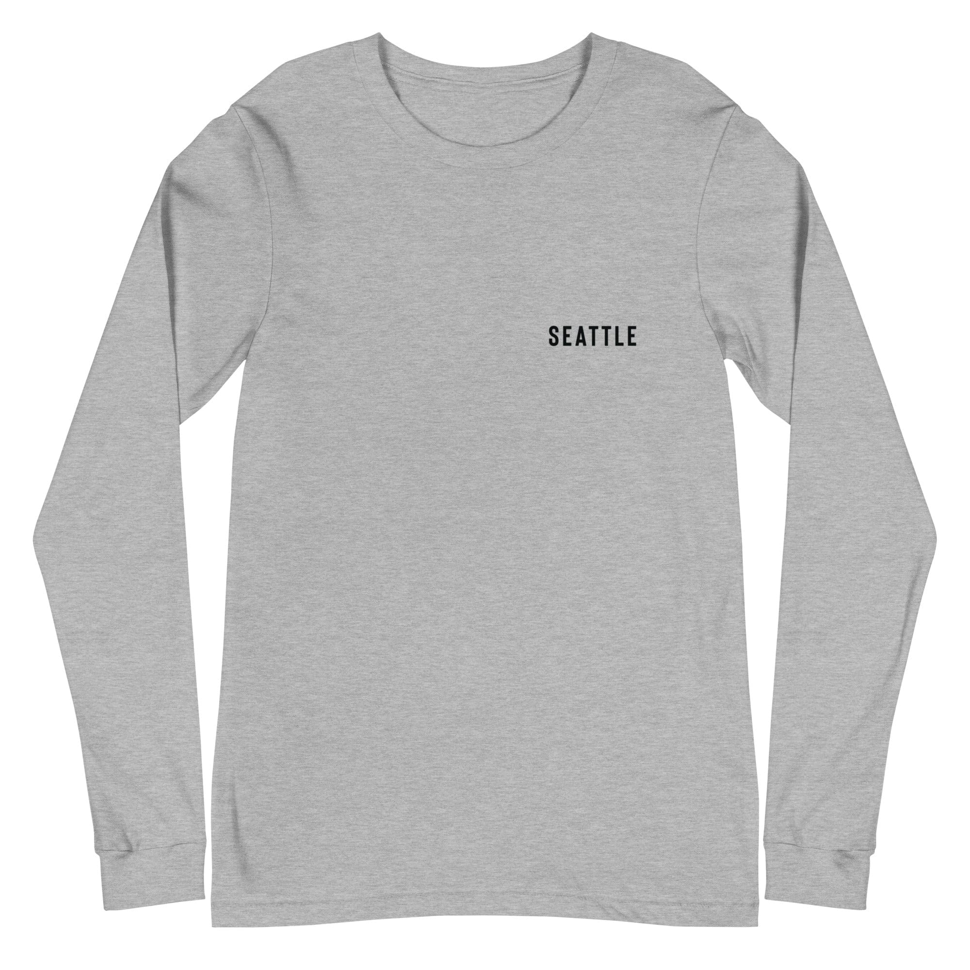 City Shirt Co Seattle Urban Dweller Back Print Long Sleeve T-Shirt Athletic Heather / XS