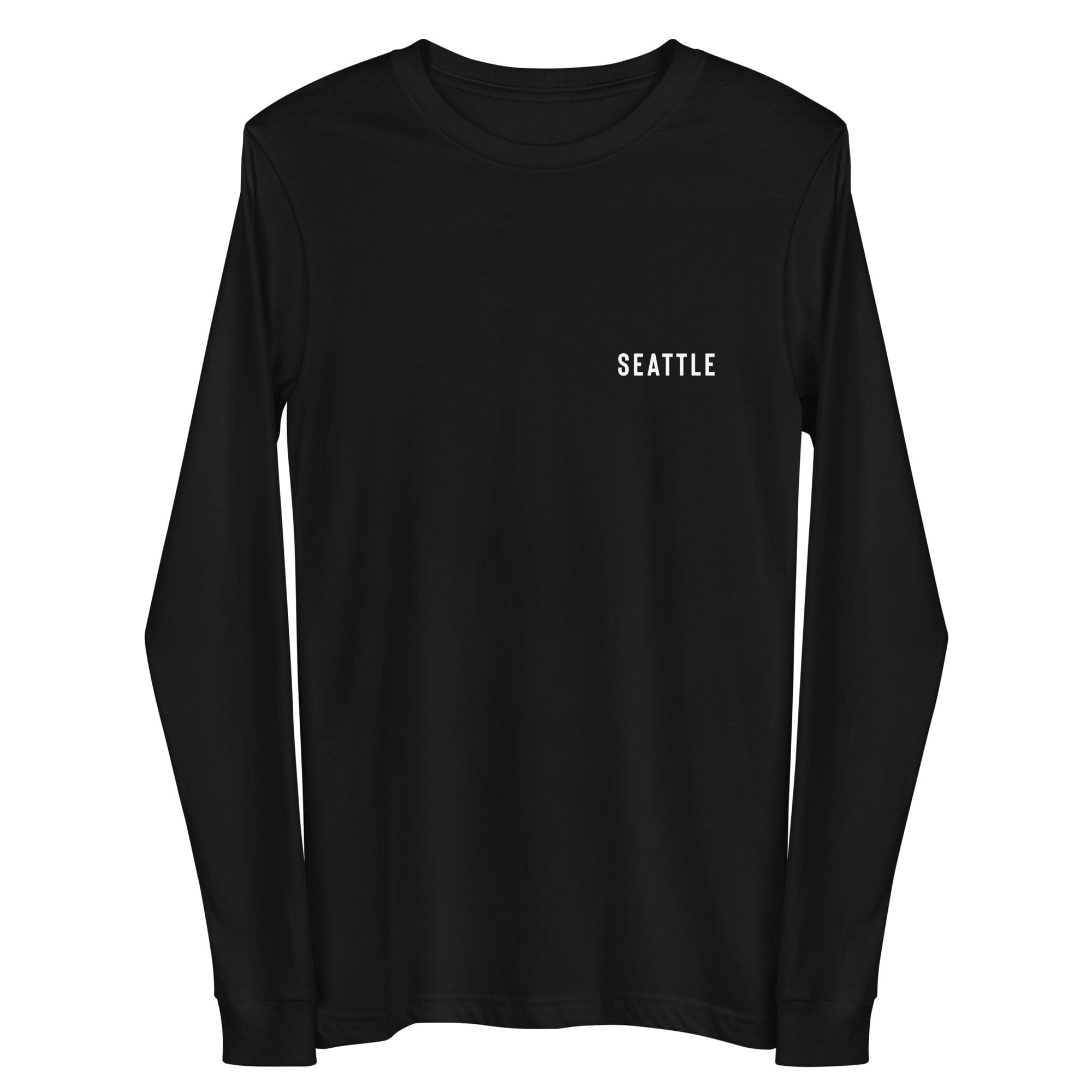 City Shirt Co Seattle Urban Dweller Back Print Long Sleeve T-Shirt Black / XS