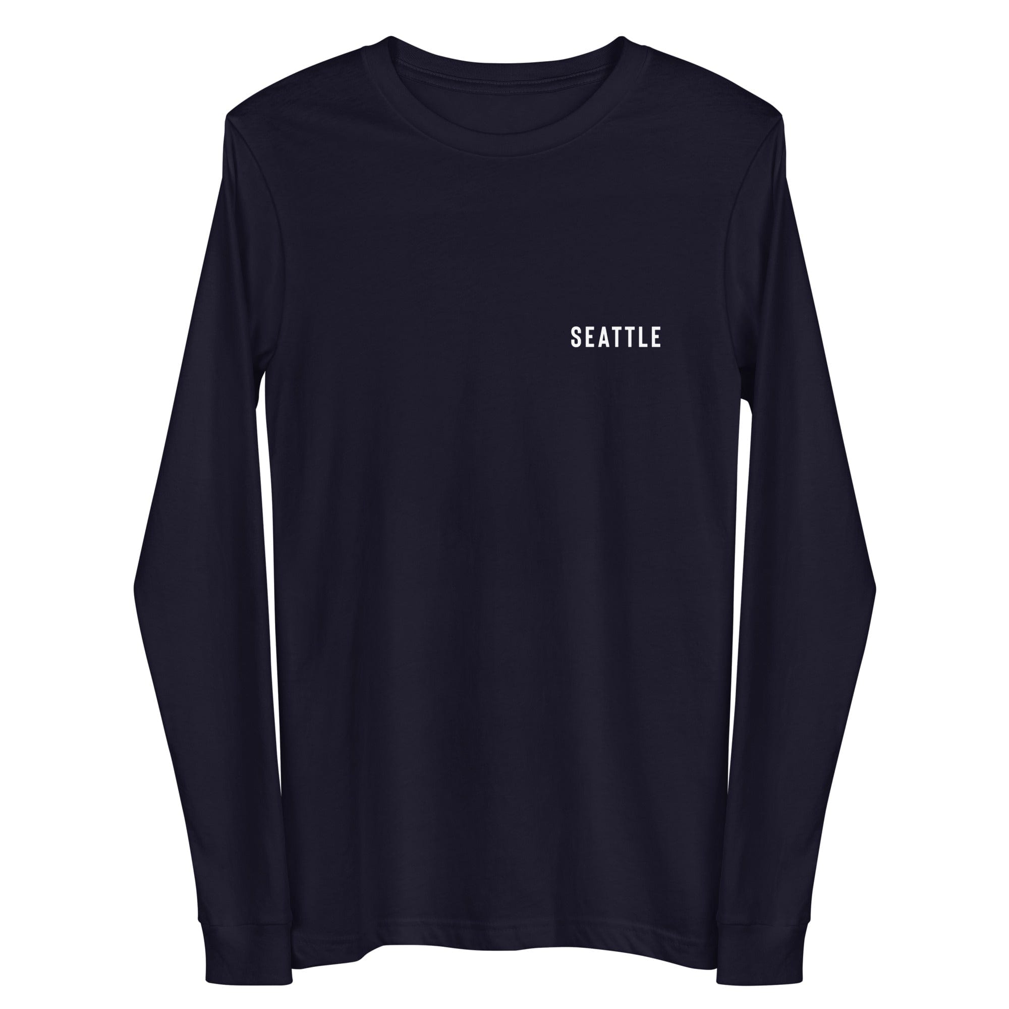 City Shirt Co Seattle Urban Dweller Back Print Long Sleeve T-Shirt Navy / XS
