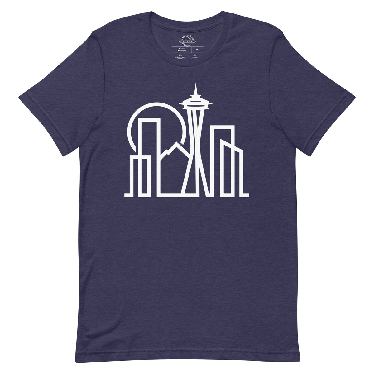 City Shirt Co Seattle Urban Dweller T-Shirt Heather Midnight Navy / S