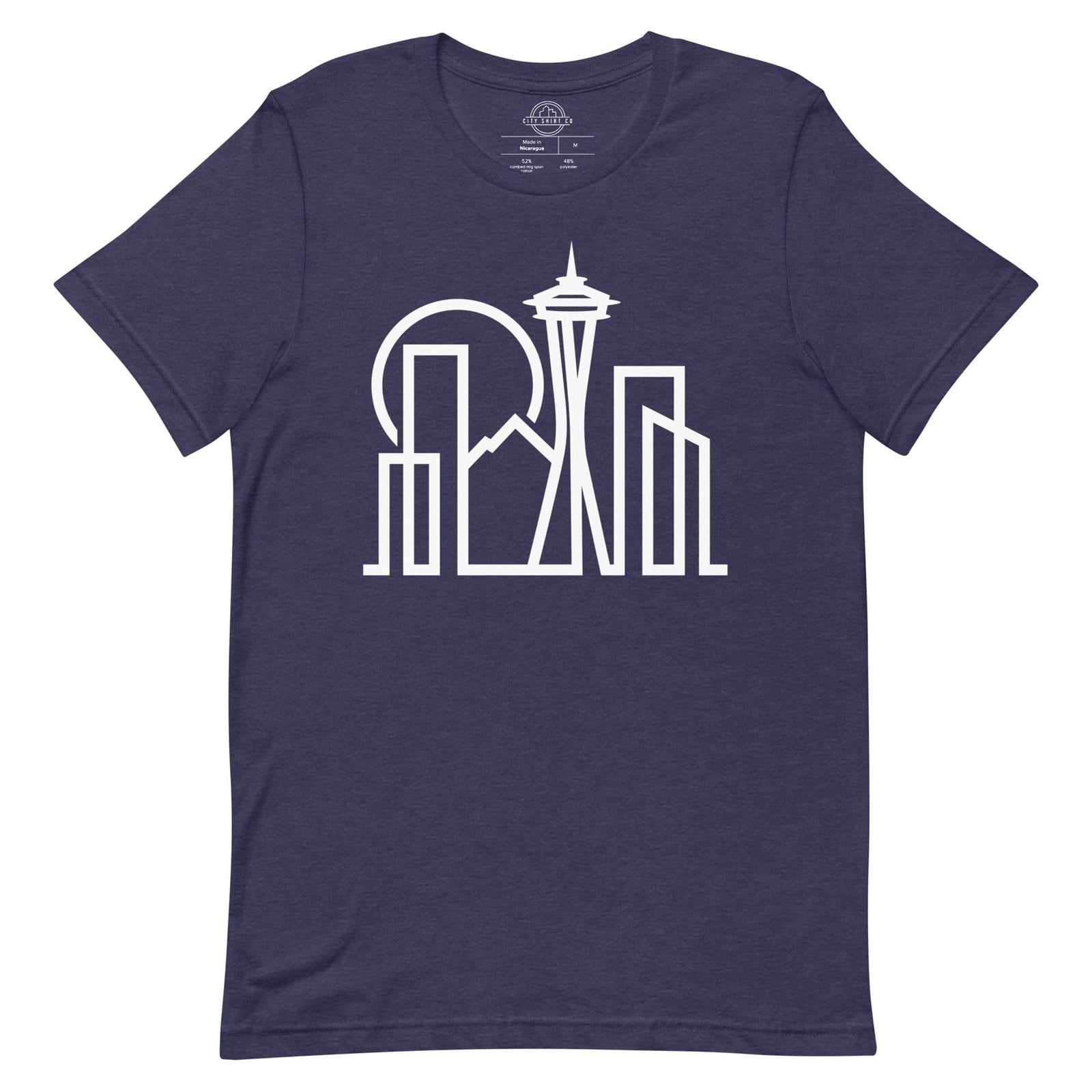 City Shirt Co Seattle Urban Dweller T-Shirt Heather Midnight Navy / S