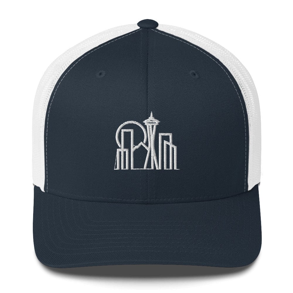 City Shirt Co Seattle Urban Dweller Trucker Hat Navy/ White
