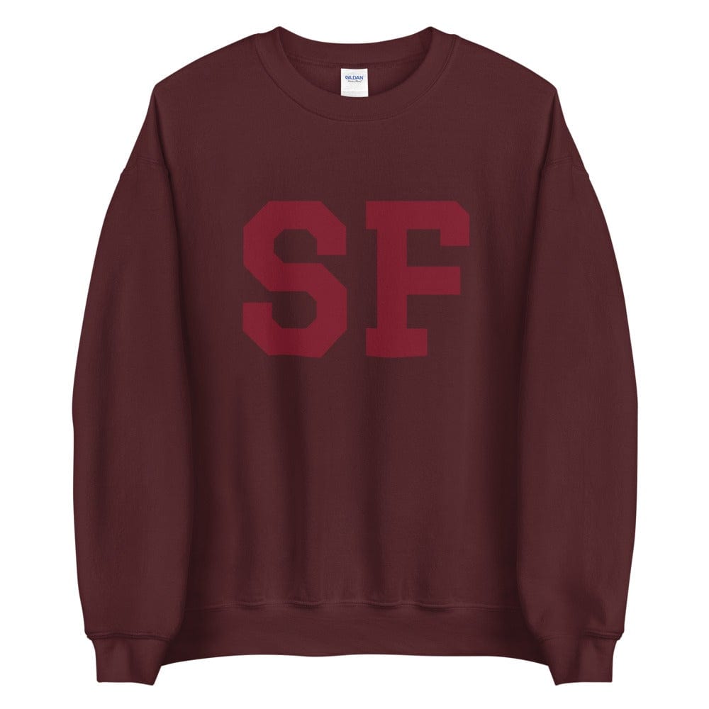 City Shirt Co SF San Francisco Crewneck Maroon / S